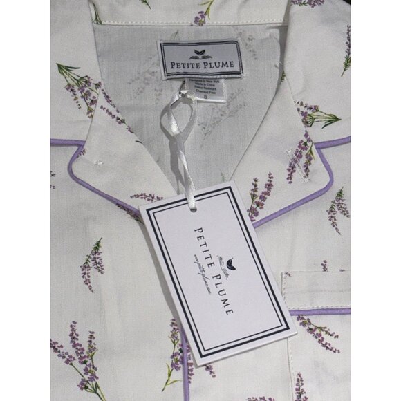 Petite Plume Girls Lavender Floral Pajama Set Cotton Long Sleeve Button-Down Top - Picture 8 of 14